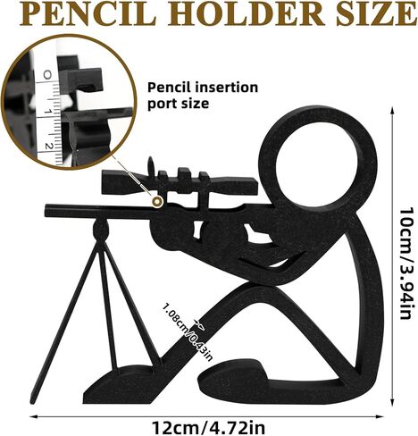 Funny Sniper Pencil Holder, 3D Pen Desk Decor Cool Office Desk Organizer for Pencils Pens Creative Office Display Decorations (Sniper) in Saudi Arabia