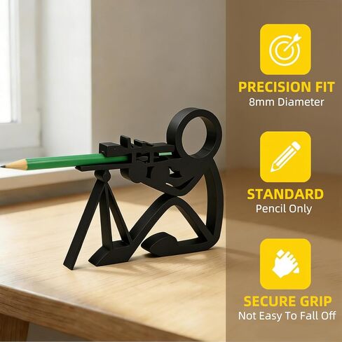Funny Sniper Pencil Holder, 3D Pen Desk Decor Cool Office Desk Organizer for Pencils Pens Creative Office Display Decorations (Sniper) in Saudi Arabia
