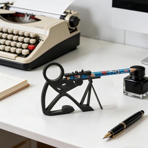 Funny Sniper Pencil Holder, 3D Pen Desk Decor Cool Office Desk Organizer for Pencils Pens Creative Office Display Decorations (Sniper) in Saudi Arabia