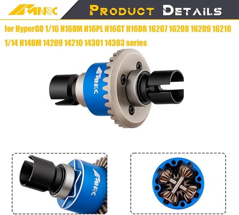 مجموعة تروس الإدخال التفاضلية الفولاذية لـ HyperGO 1/16 H16BM H16PL H16GT H16DR 16207 16208 16209 16210 1/14 H14BM 14209 14210 14301 14303 ترقيات الجزء الأزرق in Kuwait