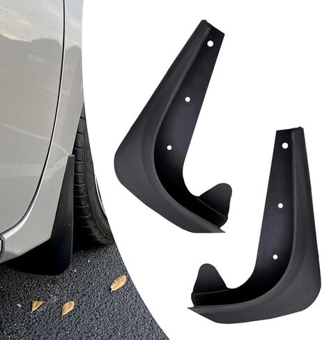 2 PCS Car Mud Flaps, Rear Tire Anti-splash Tight Fit Fender Mudguard Kit, Waterproof All-weather Chassis Protective Trim, Universal Easy Modification Accessory for Cars SUVs Trucks (Black) in Saudi Arabia