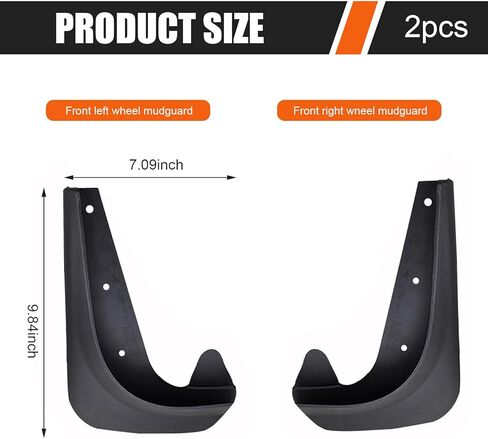2 PCS Car Mud Flaps, Rear Tire Anti-splash Tight Fit Fender Mudguard Kit, Waterproof All-weather Chassis Protective Trim, Universal Easy Modification Accessory for Cars SUVs Trucks (Black) in Saudi Arabia