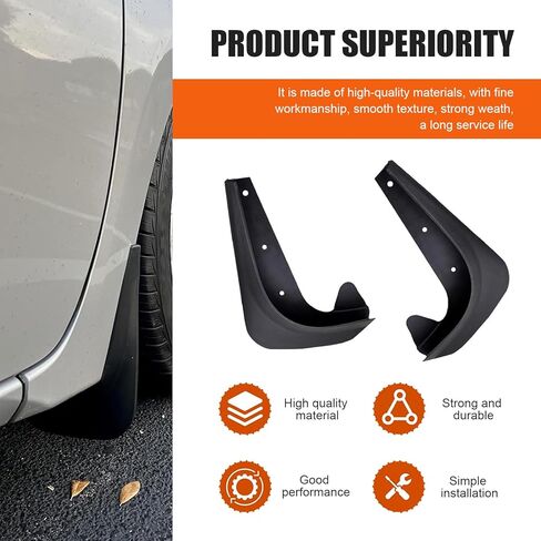 2 PCS Car Mud Flaps, Rear Tire Anti-splash Tight Fit Fender Mudguard Kit, Waterproof All-weather Chassis Protective Trim, Universal Easy Modification Accessory for Cars SUVs Trucks (Black) in Saudi Arabia