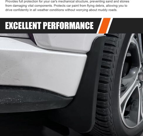 2 PCS Car Mud Flaps, Rear Tire Anti-splash Tight Fit Fender Mudguard Kit, Waterproof All-weather Chassis Protective Trim, Universal Easy Modification Accessory for Cars SUVs Trucks (Black) in Saudi Arabia
