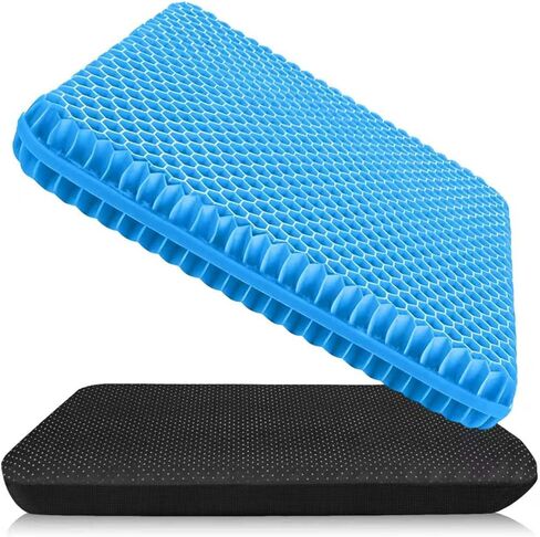 Plus Size Gel Cushion for Long Sitting, Breathable Honeycomb Pressure Relief Pad for Office Chair, Car & Wheelchair (Plus Size - Light purple-01) in Saudi Arabia