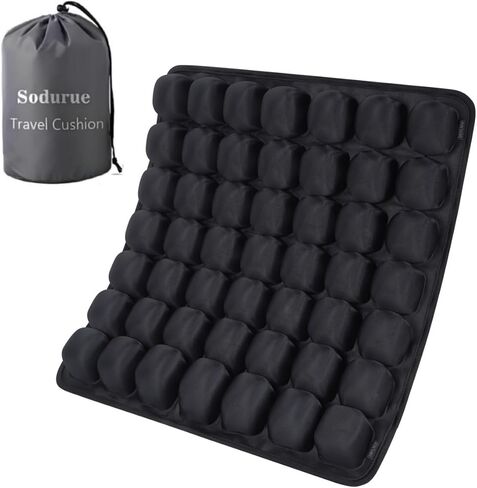 Sodurue Travel Cushion Airplane Seat,Airplane Seat Cushion for Long Flights,Press Type Air Inflatable Wheelchair Seat Cushion for Car,Office,Stadium,Ergonomic Comfort Support,Heavy Duty (36 Air Bag) in Saudi Arabia