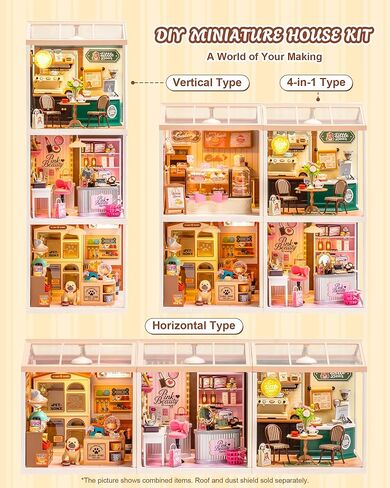 Rolife Super Creator Furry Friends' Home DIY Miniature House Kit, Snap-Fit Plastic 3D Puzzle No Glue Needed, Stackable Pet Store Room Decor Gift for Adults & Teens, 89 PCS in Kuwait