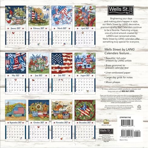 Stars and Stripes 2027 Wall Calendar by Susan Winget in Kuwait