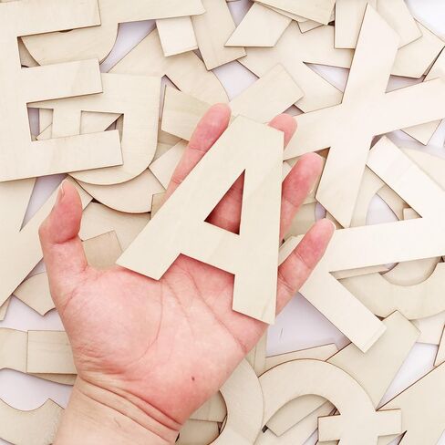 4 in Wooden Letters 52Pcs Wood Alphabet for Crafts Unfinished Wood Letter for Painting Wall Decor Letter Board for Home Decor Party Supplies in Saudi Arabia
