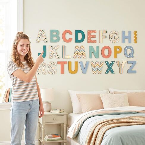 4 in Wooden Letters 52Pcs Wood Alphabet for Crafts Unfinished Wood Letter for Painting Wall Decor Letter Board for Home Decor Party Supplies in Saudi Arabia