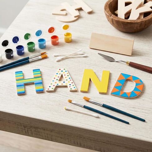 4 in Wooden Letters 52Pcs Wood Alphabet for Crafts Unfinished Wood Letter for Painting Wall Decor Letter Board for Home Decor Party Supplies in Saudi Arabia