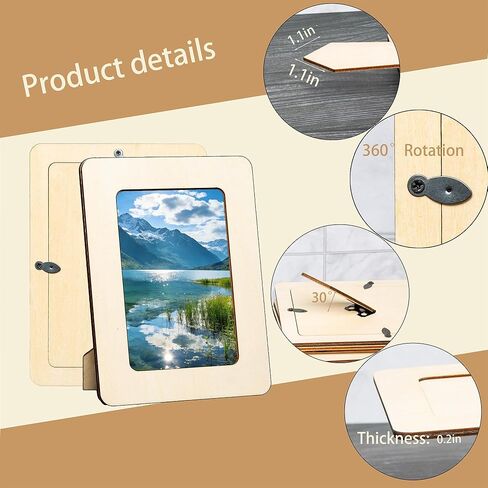 20 حزمة من إطارات الصور الخشبية غير المكتملة مقاس 4 × 6 - إطارات صور من خشب الزيزفون الرقائقي الناعم للحرف اليدوية، إطارات خشبية قابلة للطلاء مع حامل لديكور المنزل، هدايا الزفاف والمشروعات الفنية (تصميم إطار مفتوح) in Kuwait