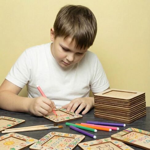 20 حزمة من إطارات الصور الخشبية غير المكتملة مقاس 4 × 6 - إطارات صور من خشب الزيزفون الرقائقي الناعم للحرف اليدوية، إطارات خشبية قابلة للطلاء مع حامل لديكور المنزل، هدايا الزفاف والمشروعات الفنية (تصميم إطار مفتوح) in Kuwait