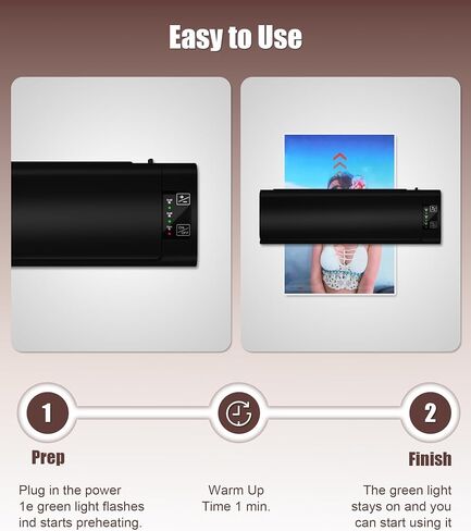 13 Inch Laminator Machine, A-3 9-in-1 Thermal Laminator with Sheets for Hot & Cold Laminating Machine, Features Fast 60-Sec Warm Technology and Never-Jam Design for Home,Office,or School Use (Black) in Saudi Arabia