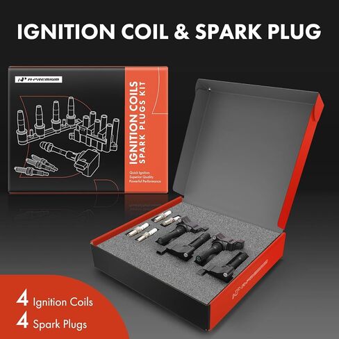 A-Premium Ignition Coil Pack and Iridium Spark Plugs Compatible with Volkswagen Jetta, Taos, 2022 2023 2024, 1.5L, Set of 8 in Kuwait