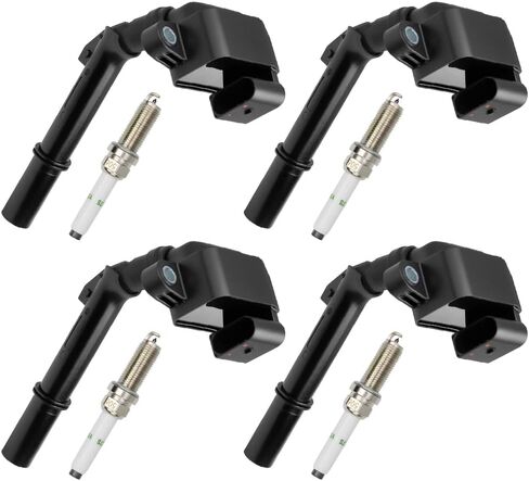 4PCS UF887 Ignition Coil and Spark Plugs Kit, Compatible With Mercedes-Benz 2.0L L4 Engine | A220 A35 C300 CLA250 CLA35 E350 GLA GLB GLC GLE 2019-2025 Models Replaces# A2649061200 2649061200 in Saudi Arabia