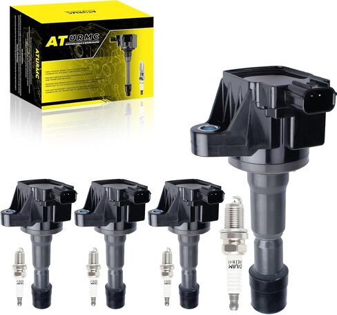 Set of 4 Ignition Coil Pack UF667 & Iridium Spark Plugs Compatible with BMW 228i 320i 328i 428i 528i X1 X3 X4 X5 Z4 xDrive GT Gran Coupe GC 2.0L OEM-Replaces#12137571643 150480053 65830571 in Kuwait