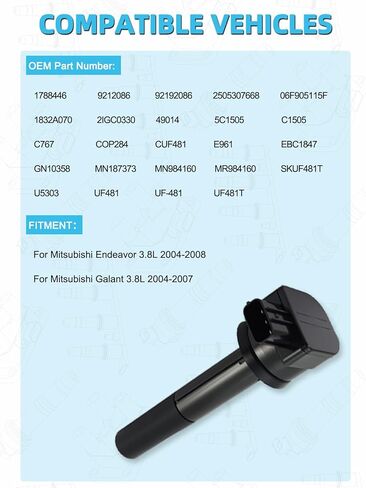 مجموعة TAUTOY مكونة من 6 ملفات إشعال UF481 (3.8L) لسيارة Mitsubishi Endeavour 2004-2008 Galant 2004-2007، استبدال # U5303 GN10358 MN187373 MR984160 1832A070 in Kuwait