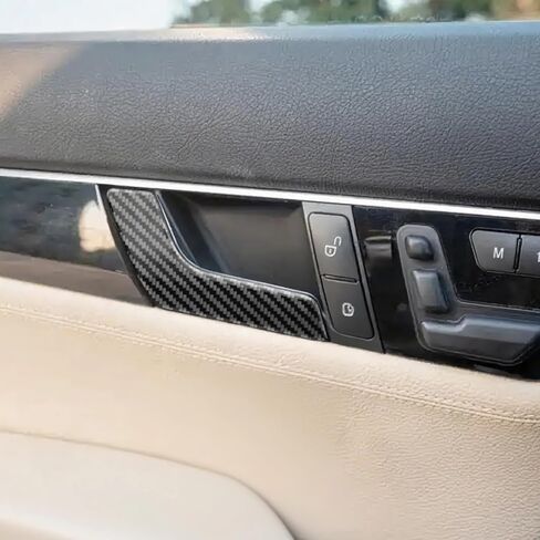 Real Carbon Fiber Compatible with Mercedes-Benz C-Class W204 C300 C350 C63 AMG 2008 2009 2010 2011 Sedan Accessories Car Dash Center Air Vent Sticker Cover Interior Decal Trim Decoration Black in Kuwait