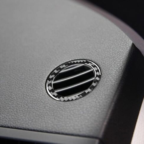Real Carbon Fiber Compatible with Mercedes-Benz C-Class W204 C300 C350 C63 AMG 2008 2009 2010 2011 Sedan Accessories Car Dash Center Air Vent Sticker Cover Interior Decal Trim Decoration Black in Kuwait