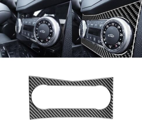 Real Carbon Fiber Compatible with Mercedes-Benz C-Class W204 C300 C350 C63 AMG 2008 2009 2010 2011 Sedan Accessories Car Dash Center Air Vent Sticker Cover Interior Decal Trim Decoration Black in Kuwait