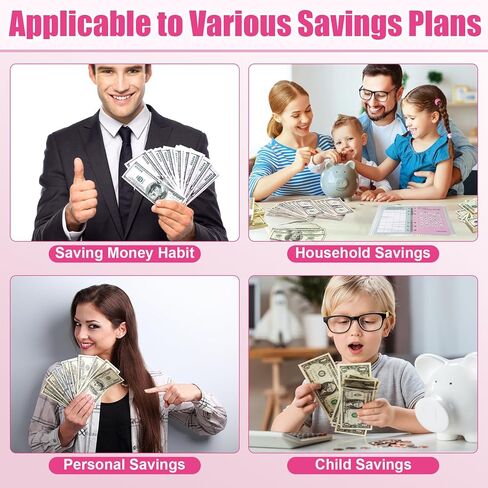 54Pcs 100 Envelopes Money Saving Challenge, Money Saving Binder Cash Including 2 Budget Binder & 48 Saving Challenge Tracker Card with Cover for Money Saving Budgeting (Pink & Purple) in Saudi Arabia