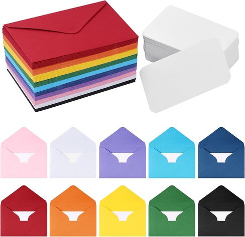 jiebor 100 Sets Small Envelopes with Small Blank Gift Business Card Wedding Invitation Pocket Envelopes for Graduations Wedding Shower Holiday 3.14 x 4.52 Inch in Kuwait
