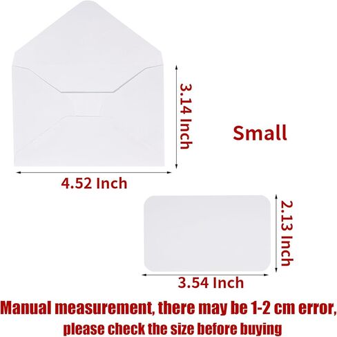 jiebor 100 Sets Small Envelopes with Small Blank Gift Business Card Wedding Invitation Pocket Envelopes for Graduations Wedding Shower Holiday 3.14 x 4.52 Inch in Kuwait