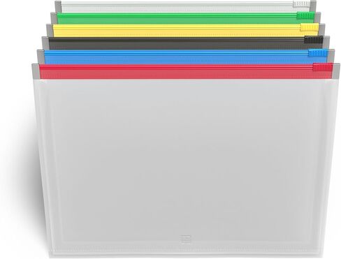 TRU RED Moisture‑Resistant Plastic Filing Envelopes, Letter Size, Zipper Closure, Durable Poly Construction – Assorted Colors, 15/Carton in Kuwait