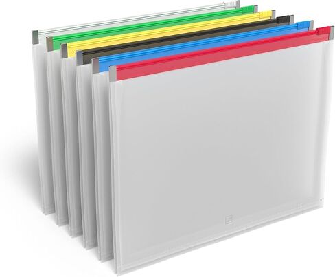 TRU RED Moisture‑Resistant Plastic Filing Envelopes, Letter Size, Zipper Closure, Durable Poly Construction – Assorted Colors, 15/Carton in Kuwait