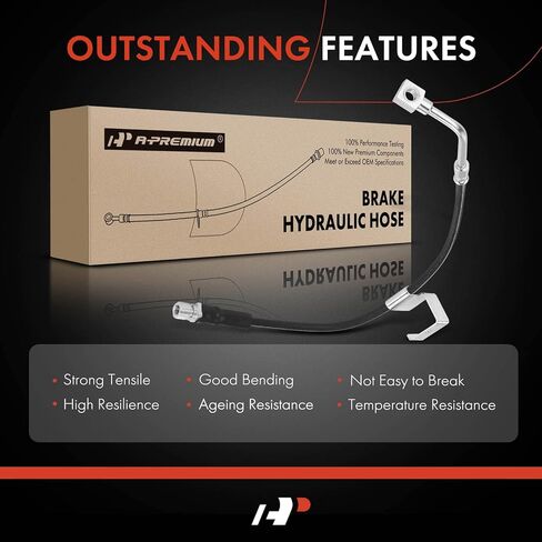 خراطيم هيدروليكية للفرامل الأمامية A-Premium متوافقة مع موديلات مختارة من هامر - H3 2006-2010، H3T 2009-2010 (عبوة من قطعتين) in Kuwait