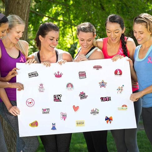 HomSeon 200PCS Cheer Stickers, Pink Cheerleading Stickers for Girls Cheerleaders Teens, Vinyl Cheer Stuff Decals for Goodie Bags Water Bottles Laptops Party Favors in Saudi Arabia