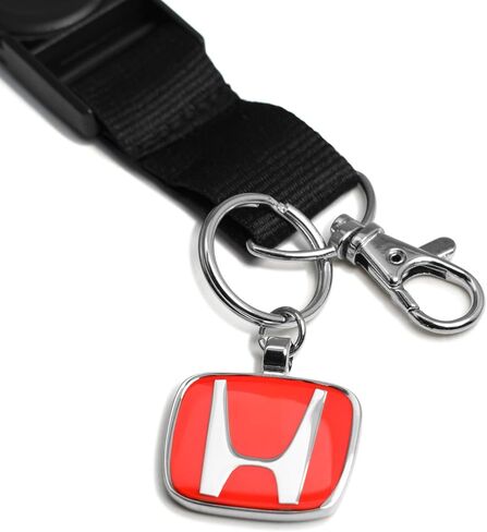 صورة iPick - حبل قصير من النايلون الأسود مع حلية مفاتيح بشعار H باللون الأحمر - Honda Civic Type-R in Kuwait