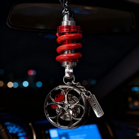A gift box containing cool car wheel hub brake calipers and shock absorber car rearview mirror decorations. The brake calipers can rotate. It is a must-have for car enthusiasts. in Kuwait