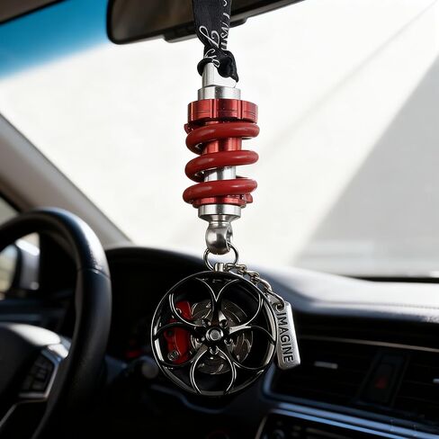 A gift box containing cool car wheel hub brake calipers and shock absorber car rearview mirror decorations. The brake calipers can rotate. It is a must-have for car enthusiasts. in Kuwait