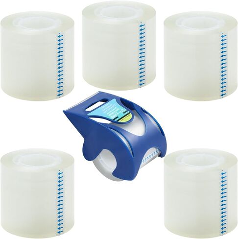 Heavy Duty Packaging Tape, 1.88" x 30 yd, Designed for Packing, Shipping and Mailing, Strong Seal on All Box Types, 1.5" Core, Clear, 6 Roll with Dispenser in Saudi Arabia