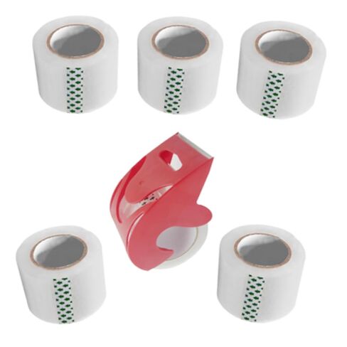 Heavy Duty Packaging Tape, 1.88" x 30 yd, Designed for Packing, Shipping and Mailing, Strong Seal on All Box Types, 1.5" Core, Clear, 6 Roll with Dispenser in Saudi Arabia