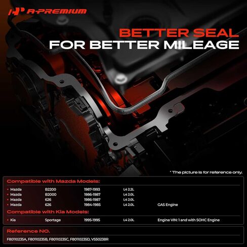 A-Premium Engine Valve Cover Gasket Set Compatible with Kia Sportage 1995 2.0L & Mazda 626 1984-1987 2.0L, B2000 1986-1987 2.0L, B2200 1987-1993 2.2L in Kuwait