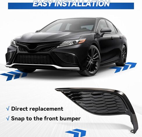 Fog Light Cover Compatible with Toyota Camry SE XSE Gloss 2021 2022 2023 Front Bumper Fog Lamp Frame Cover Replacement for TO1039243 TO1038243 81481-06240 81482-06200 in Saudi Arabia