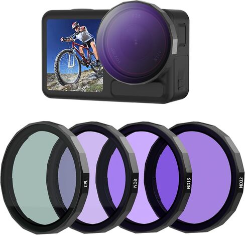 مجموعة مرشحات العدسات لـ DJI Action 5 Pro Action 4 Action 3 ، 4 pack CPL ND8 ND16 ND32 CANDARING CHENTRAL CHENTRAL HD FILTER LENS COVERS in Kuwait