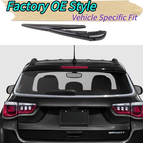 Rear Wiper Blade & Arm Replacement for Jeep Compass 2017-2025 2024 2023 2022 2021 2020 2019 2018 OEM Exact Fit High Altitude Limited Latitude Lux Sport Trailhawk Red Upland Models Rear Wiper Blade Set in Saudi Arabia