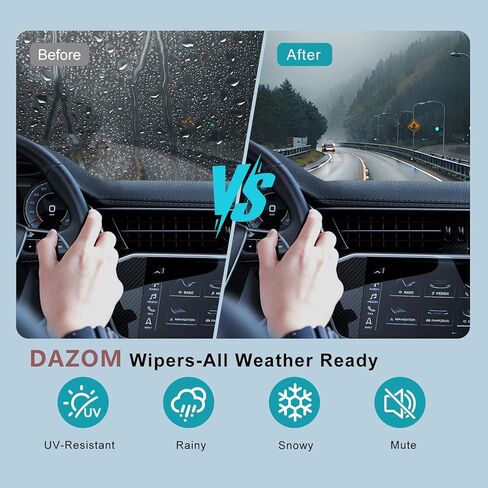 Front Windshield Wiper Blades & Rear Wiper Blade for Mazda 3 2019-2025, 26"+17"+14" Premium All-Season Quiet Windshield Wiper Blades OEM Replacement Set in Kuwait
