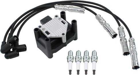 Ignition Coil and Spark Plug Wires for VW Beetle 2.0 1998-2001, Golf 2.0 2.8 1999-2003, Jetta 2.0 1999-2001, 2011-15 in Kuwait