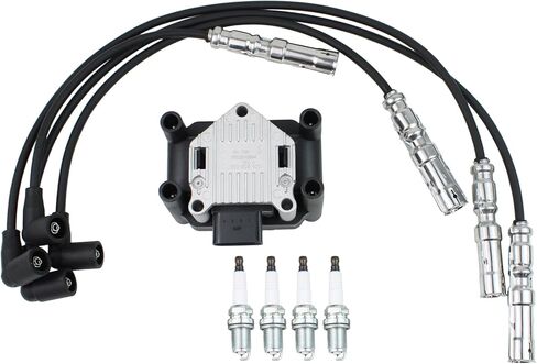 Ignition Coil and Spark Plug Wires for VW Beetle 2.0 1998-2001, Golf 2.0 2.8 1999-2003, Jetta 2.0 1999-2001, 2011-15 in Kuwait