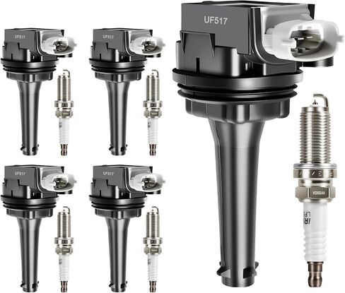 UF517 ملف الإشعال حزمة إيريديوم شمعات الإشعال يناسب فولفو 2004-2016 C30 C70 S40 S60 V50 V70 XC70 المحرك L5 2.4L/2.5L مجموعة من 5 in Kuwait