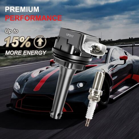UF517 ملف الإشعال حزمة إيريديوم شمعات الإشعال يناسب فولفو 2004-2016 C30 C70 S40 S60 V50 V70 XC70 المحرك L5 2.4L/2.5L مجموعة من 5 in Kuwait