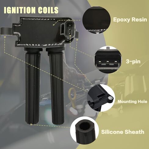 8 Ignition Coils UF504 with 16 Iridium Spark Plugs Compatible with Dodge Ram 1500 2500 3500, Compatible with Chrysler 300 Aspen, Jeep Grand Cherokee, 5.7L V8 HEMI 2006-2020 in Saudi Arabia