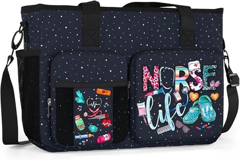 Nurse Bag for Work, Nursing Tote with Zipper Pockets, Laptop Organizer, Medical Supply Carry, RN LPN CNA, Student Gift Women in Kuwait