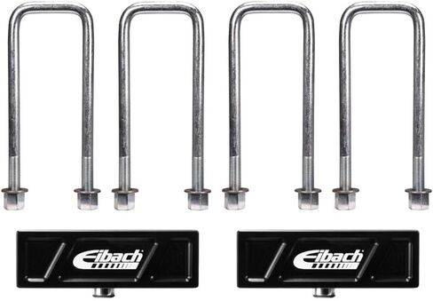 Eibach Leaf Spring Block, 1.5 in Height, Hardware/U-Bolts, Aluminum, Black Anodized, Kit in Kuwait