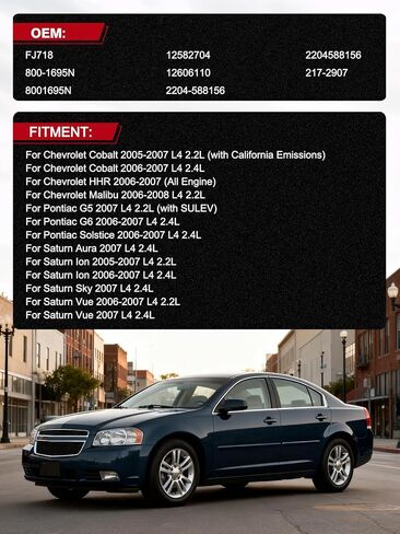 حاقن الوقود TAUTOY FJ718 4 قطعة (2.2L 2.4L) لسيارة Chevy Cobalt 05-07، HHR 06-07، Malibu 06-08، لـ Pontiac G5 2007، G6 & Solstice 2006-2007، لـ Saturn Sky 2007، Ion 05-07، Vue 06-07,12606110 12582704 217-2907 in Kuwait